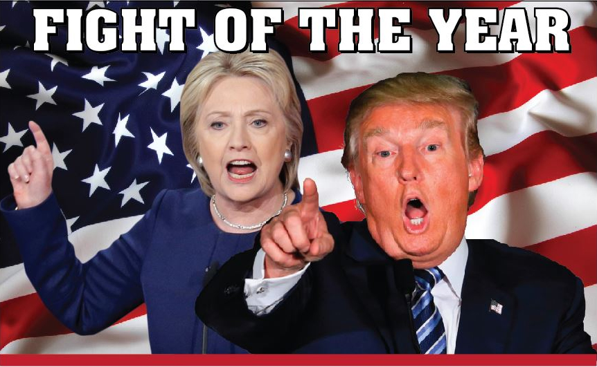 Trump vs Hillary event art